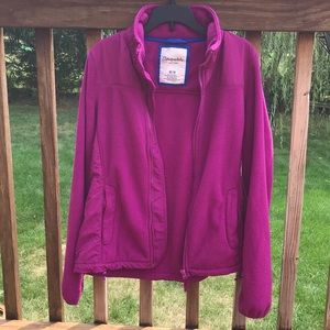 Purple fleece zip-up jacket, size medium.